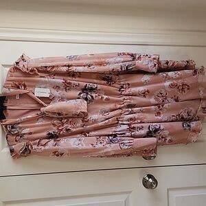 Le Chateau Peach Floral Long Sleeve Romper